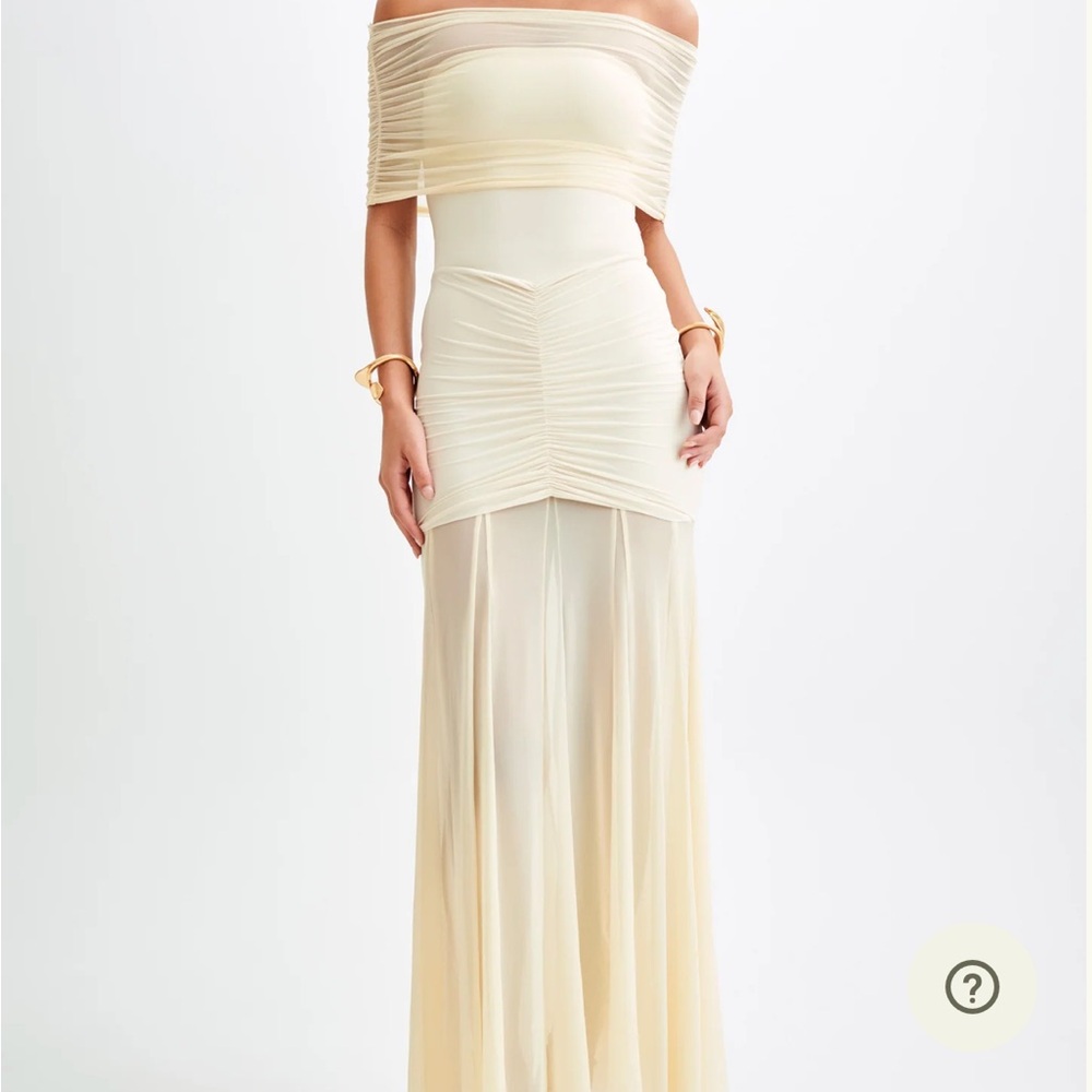 Elegant Cream Off-Shoulder Dress